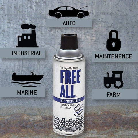 Gasoila Free All precision spray nozzle targets hard-to-reach rust.