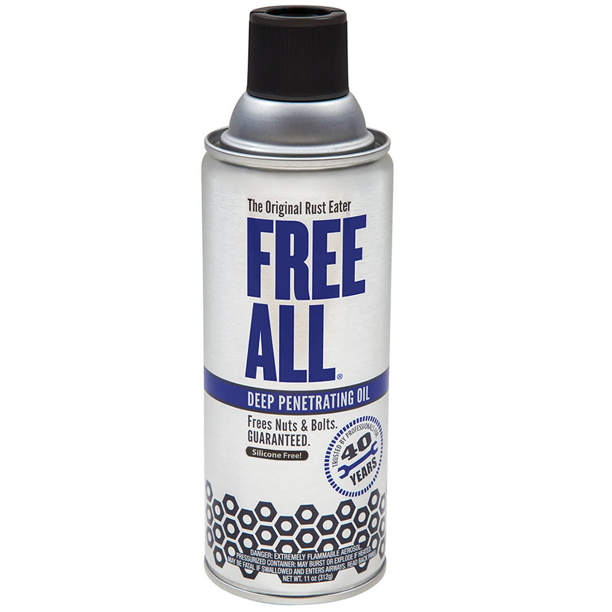 Gasoila Free All rust-penetration spray loosening seized bolts and nuts.