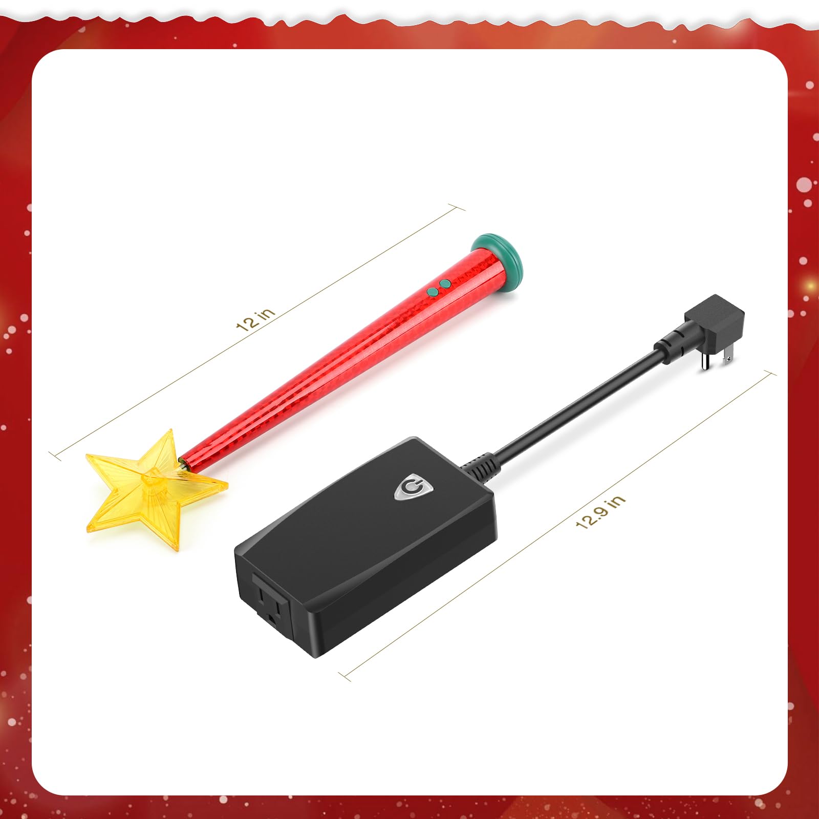 GASREKV holiday light control remote with 100-foot range for quick setup.
