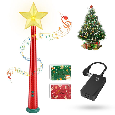 GASREKV magical christmas wand remote outlet enables hands-free light control up to 100 feet.