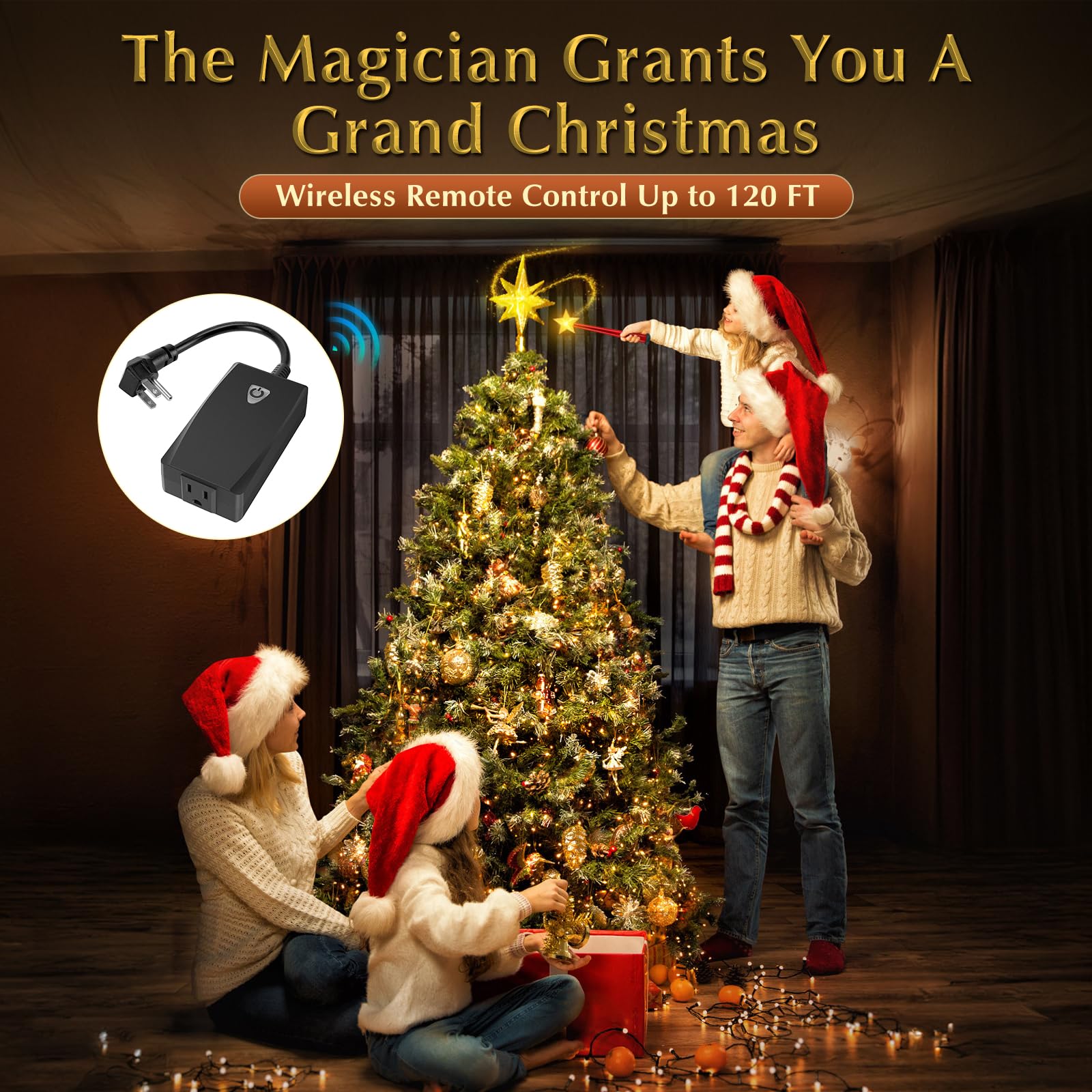 GASREKV wand-shaped remote delivers effortless power to holiday lights at up to 100 feet.