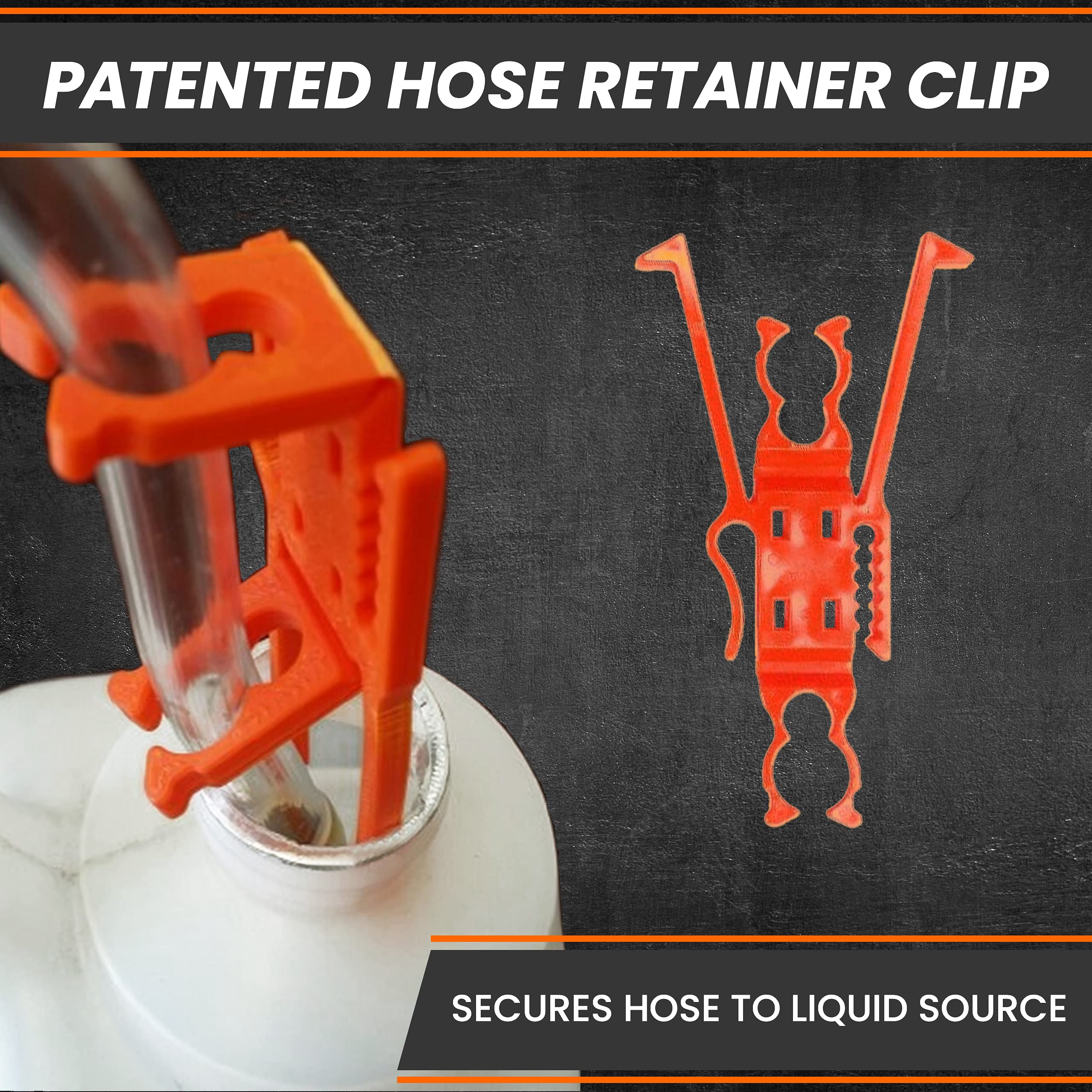 GasTapper Deluxe kink-prevention spring reduces hose bends during use