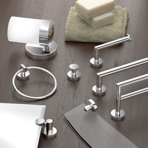 Gatco Glam chrome robe hook close-up showing premium finish and contoured detailing