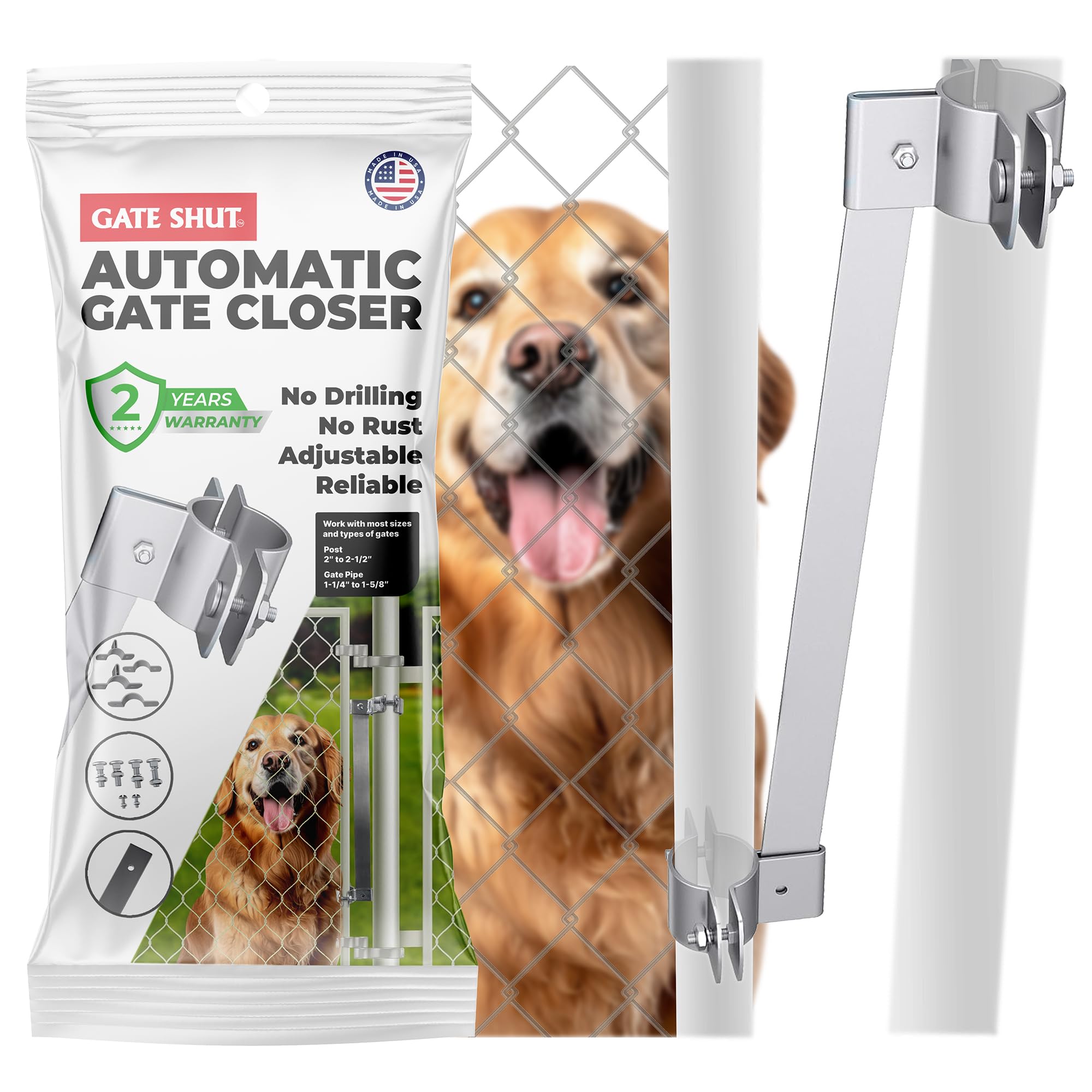 Gate Shut Sta-Klos Closer for pool and dog gates enhances safety and control.