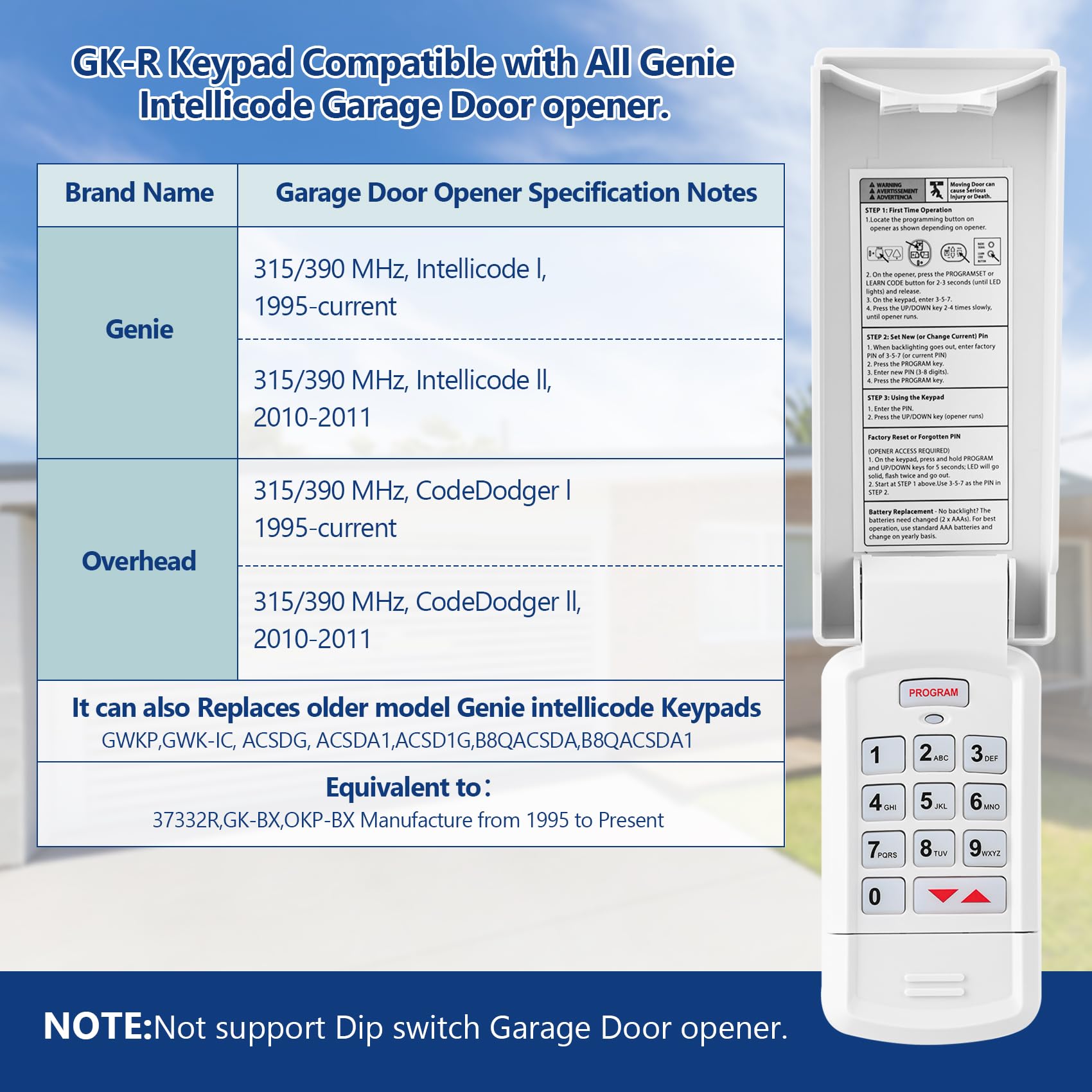 Gate Yuukey GK-R keypad close-up digits for easy programming