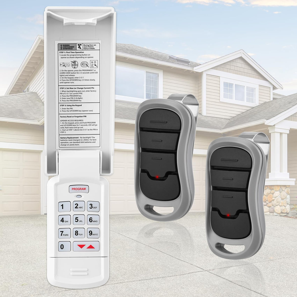 Gate Yuukey GK-R keypad front view showing Genie compatibility
