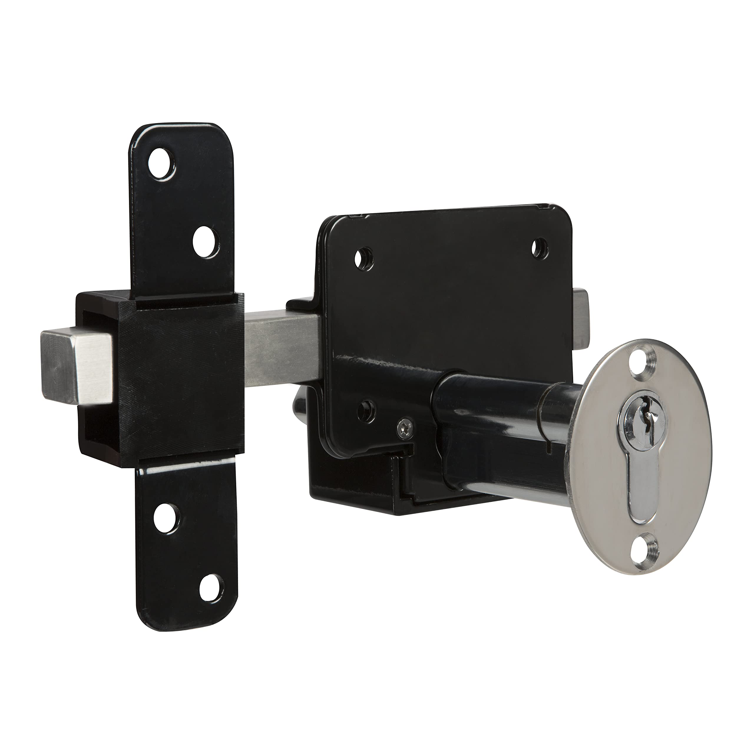 Gatemate long throw lock with five keys emphasizing secure access