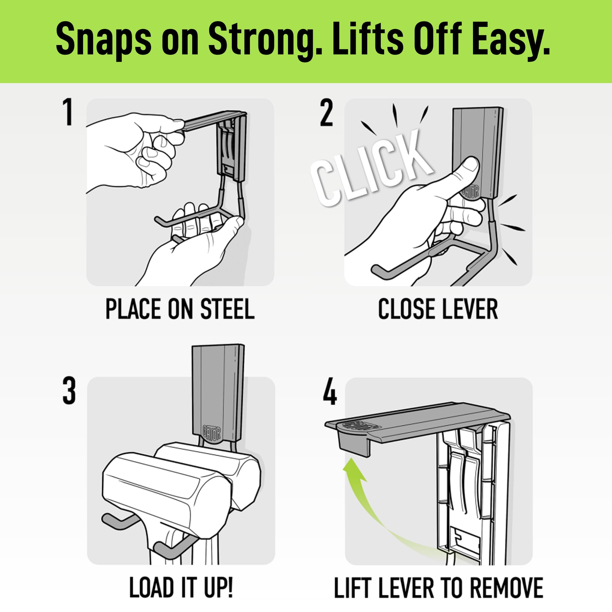 No-drill install on steel surface, protecting doors and cabinets