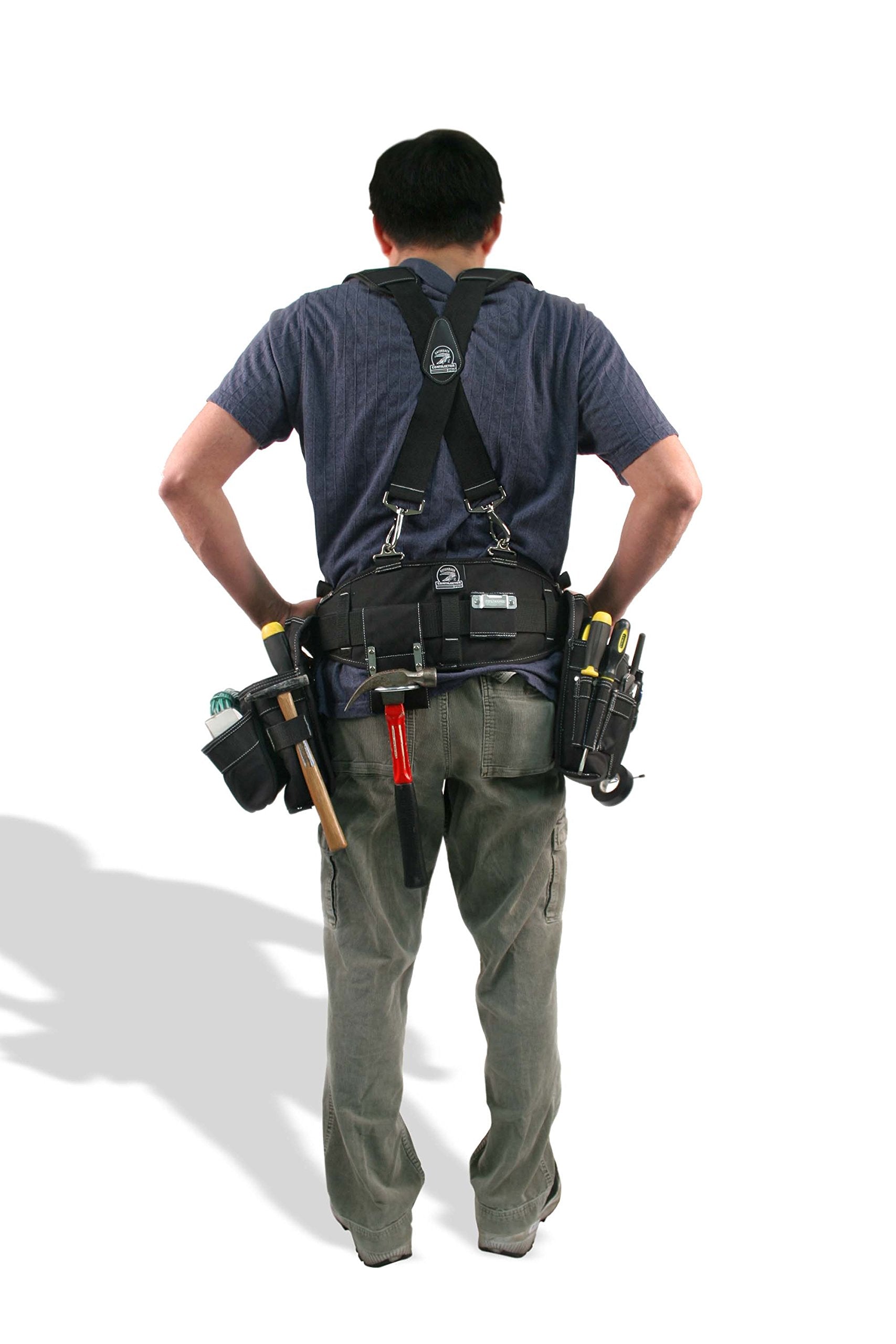Gatorback B606 suspenders compatible with Gatorback tool belts for balanced support