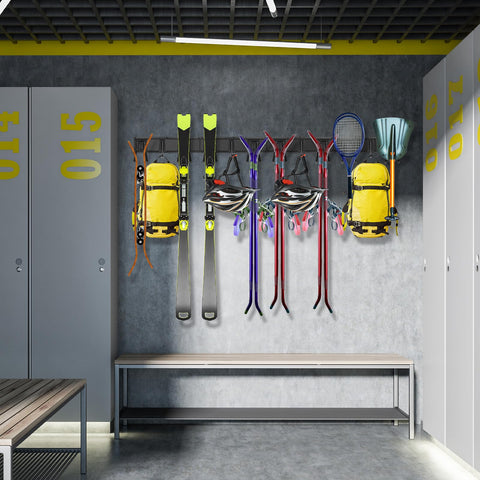 Gatsowm space-saving garage organization frees floor space.