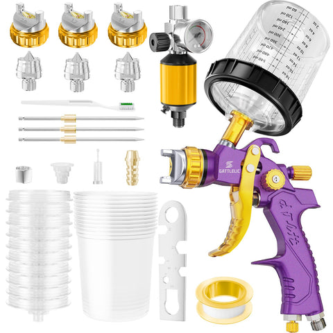 GATTLELIC HVLP spray gun with 1-4mm nozzle for precise topcoat finishes.