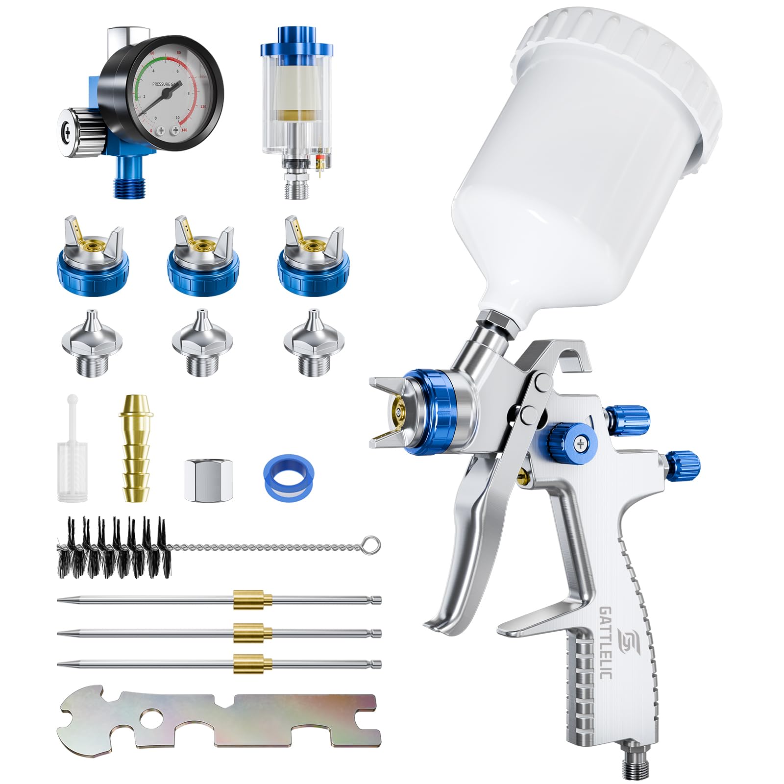 GATTLELIC LVLP spray gun main view for smooth automotive and DIY coatings