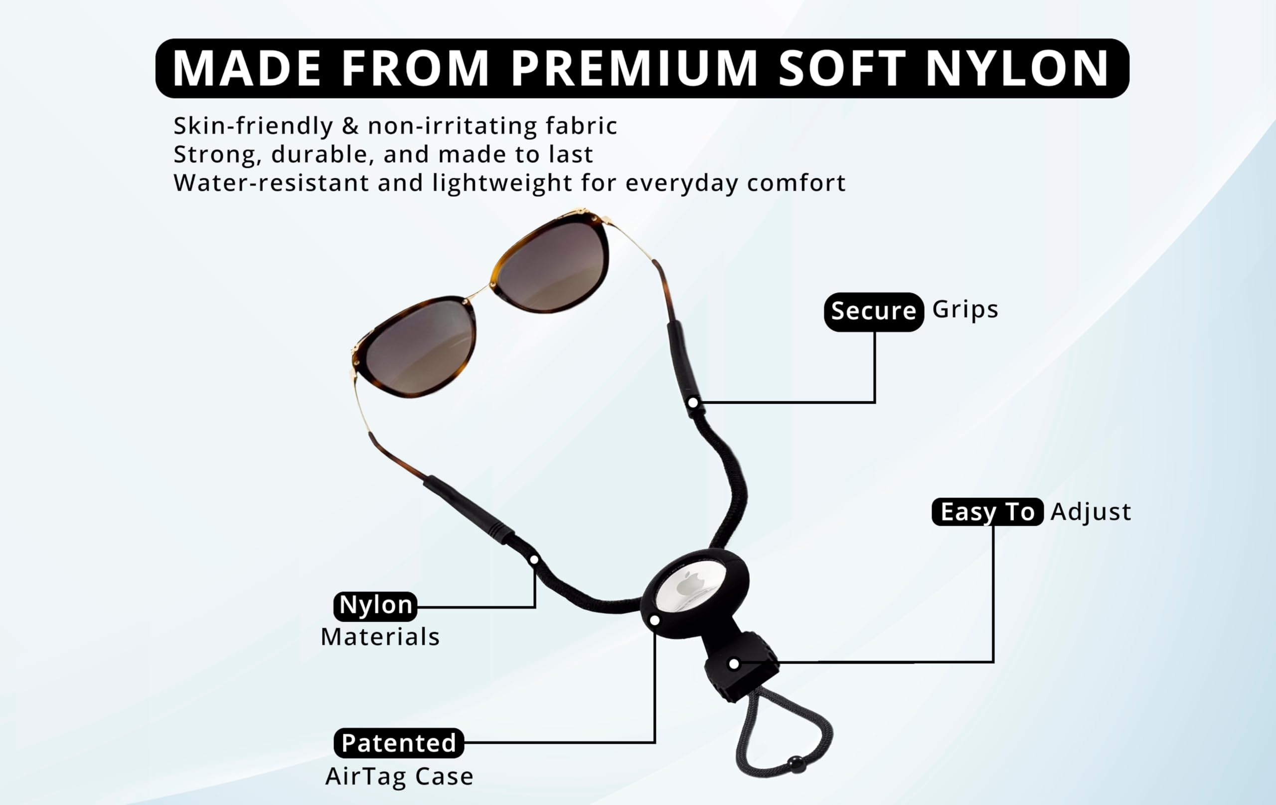 GATYZGEAR adjustable strap for eyewear ensures secure fit