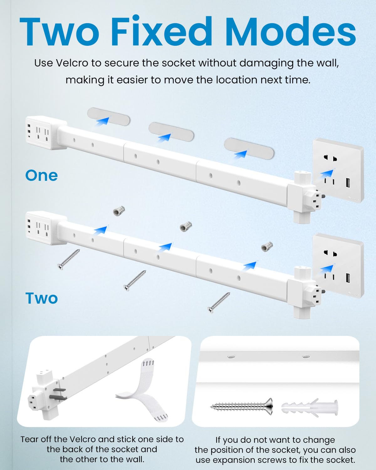 GaWear Tool-free installation of the outlet extender shown plugging into a socket