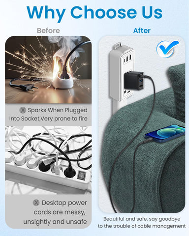 GaWear Wall plug extension in use, saving wall space and improving access
