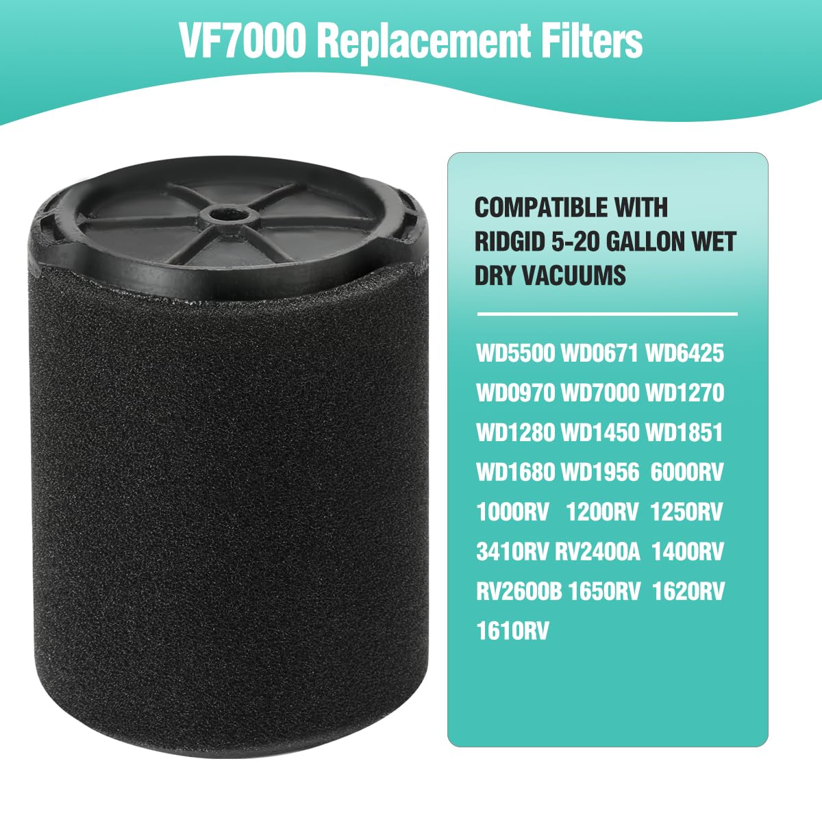 Gazeer VF7000 filter compatibility with Ridgid and Husky vacuums.