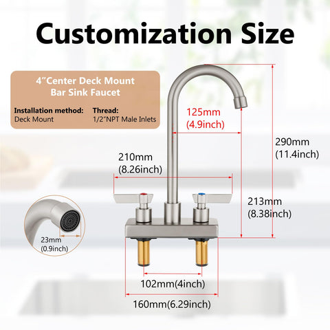 GBBNE bar faucet with dual handles for precise control