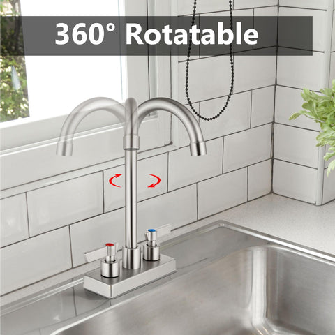 GBBNE faucet with 4.9 inch reach covers large sinks