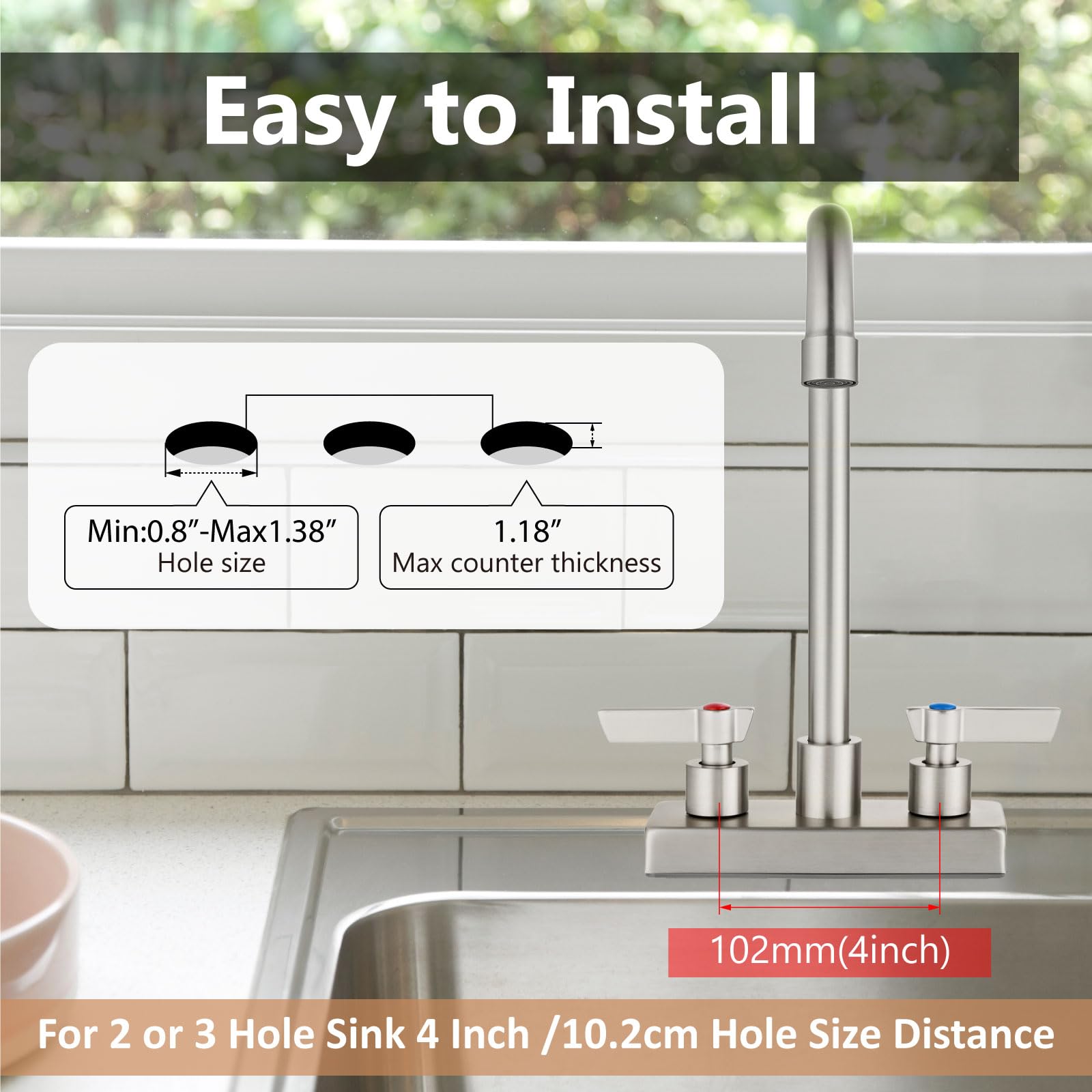 GBBNE swivel spout reaches 8.3 inches for thorough cleaning