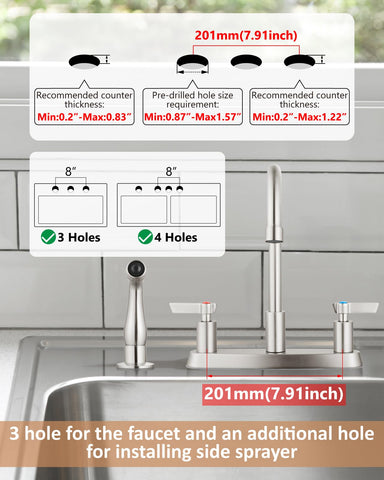 GBBNE brushed nickel finish resists fingerprints for cleaner countertops