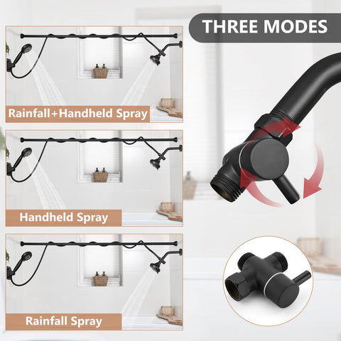 GBBNE 3-way diverter in matte black for switch between modes