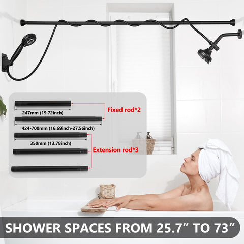 GBBNE matte black dual shower heads with two heads ready for two