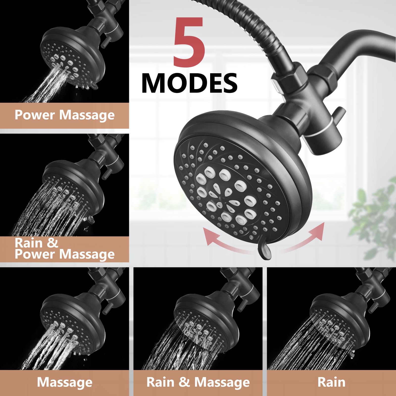 GBBNE handheld shower head in matte black for targeted rinses