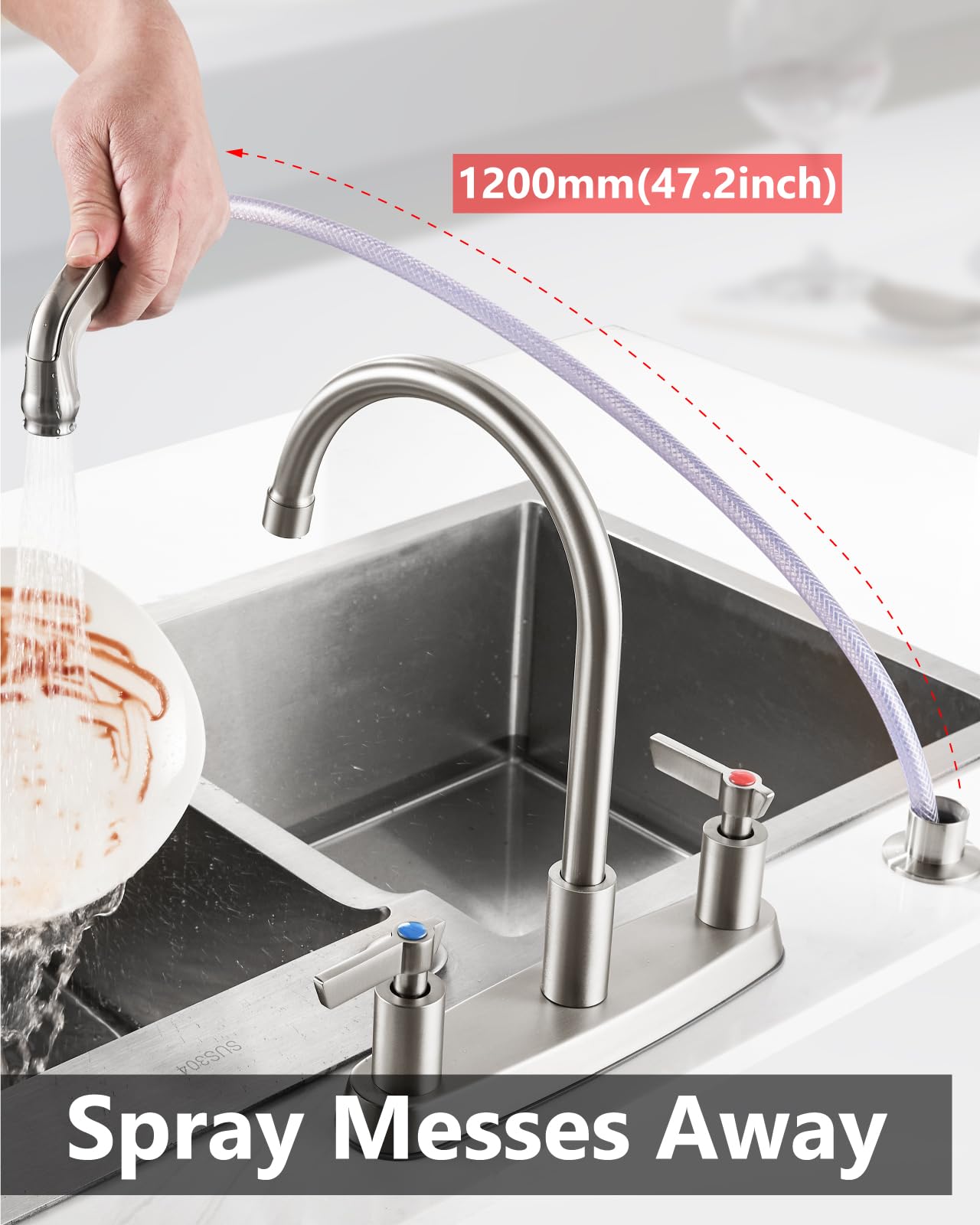 GBBNE dual-handle control offers precise hot and cold balance