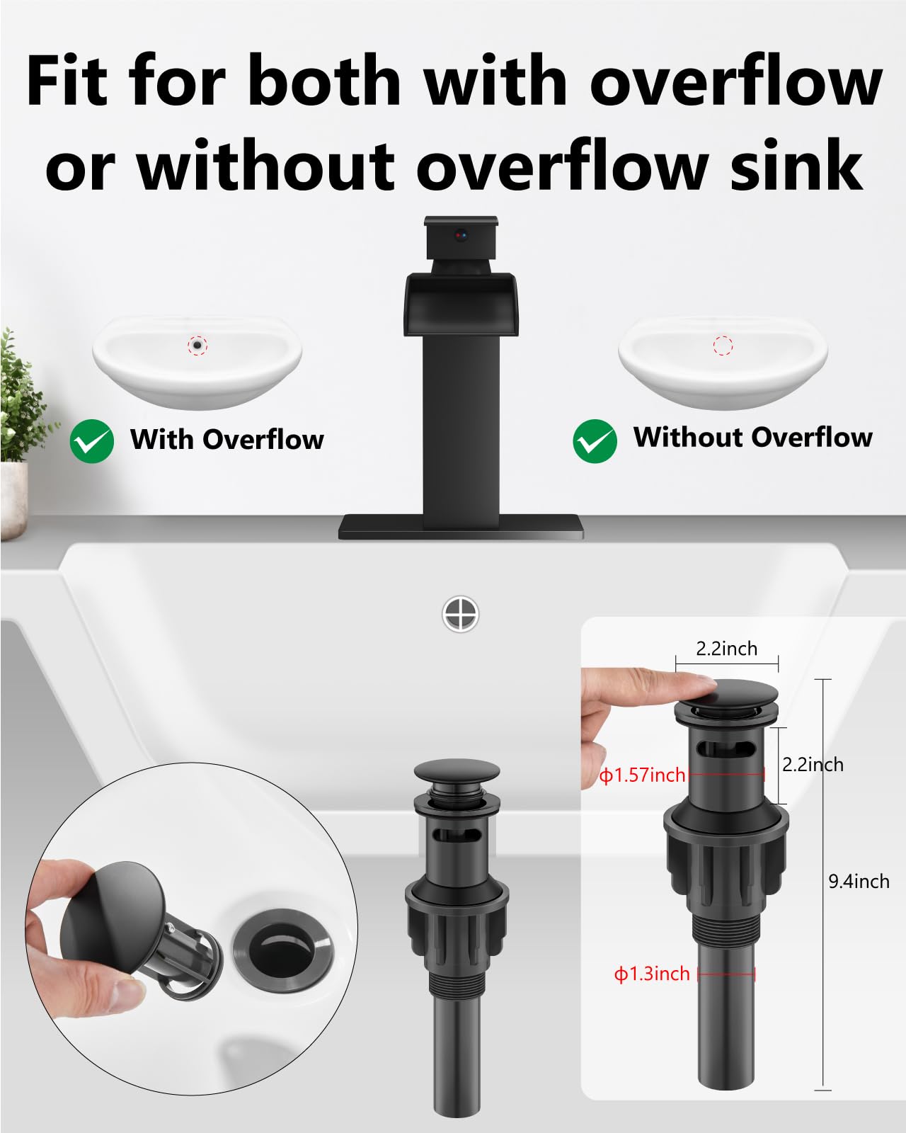 GBBNE matte black faucet mounted on a modern vanity