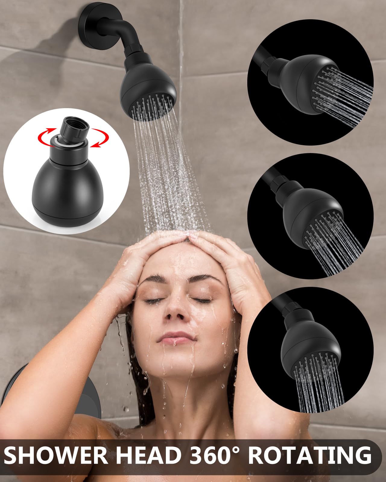 GBBNE wall-mounted shower faucet in matte black for a sleek, space-saving fit