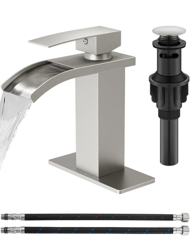 GBBNE waterfall faucet with 1-hole design for a sleek vanity