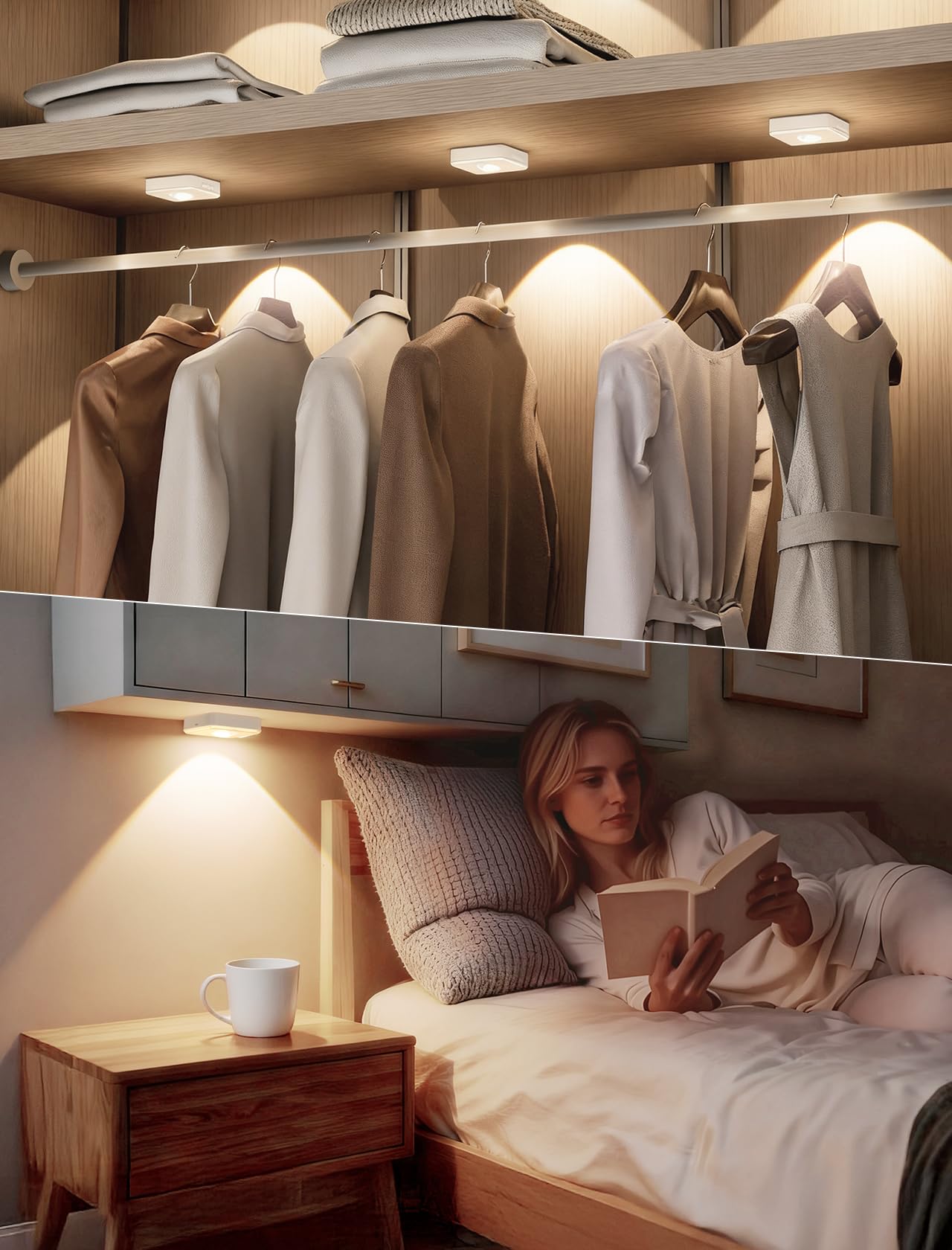 GBEAST versatile lighting suitable for cabinets, shelves, and bedrooms.