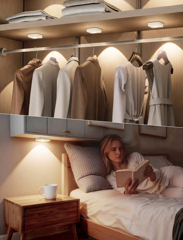 GBEAST versatile lighting suitable for cabinets, shelves, and bedrooms.