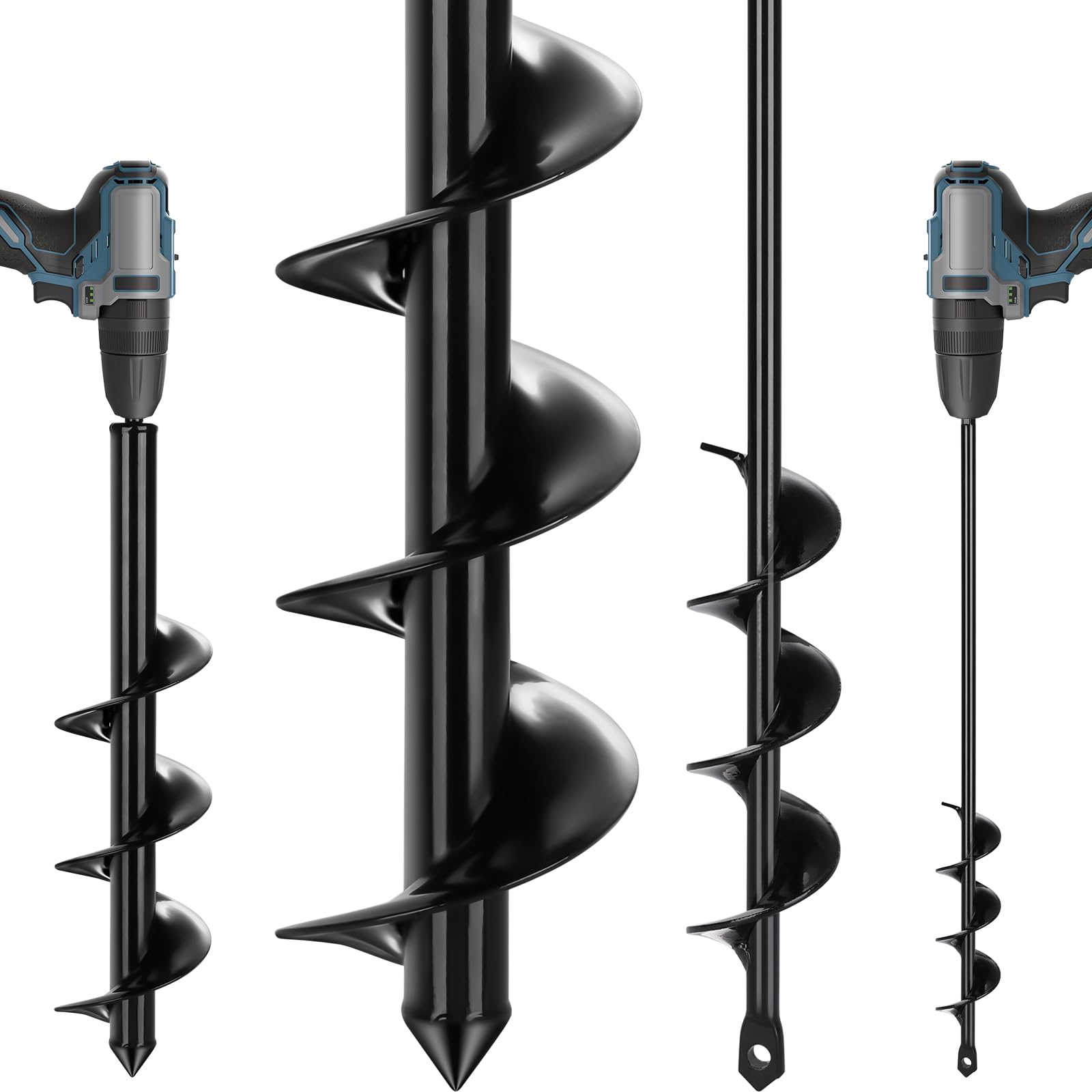GBekery auger drill bit 16x3.5 in in use for deep, smooth planting holes
