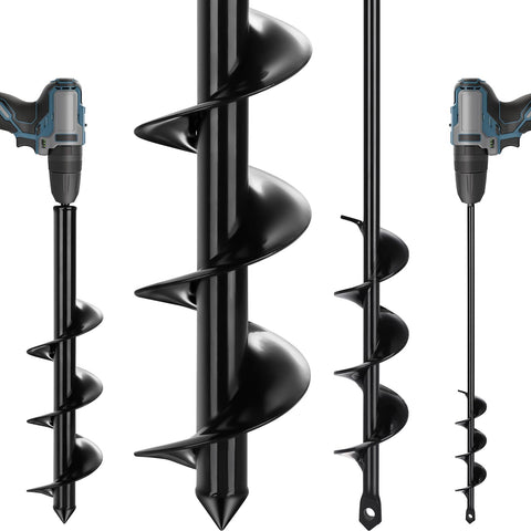 GBekery auger drill bit 16x3.5 in in use for deep, smooth planting holes