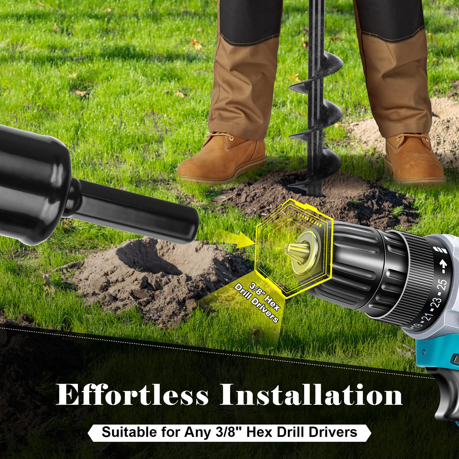GBekery auger drill bit in durable steel construction for long garden use