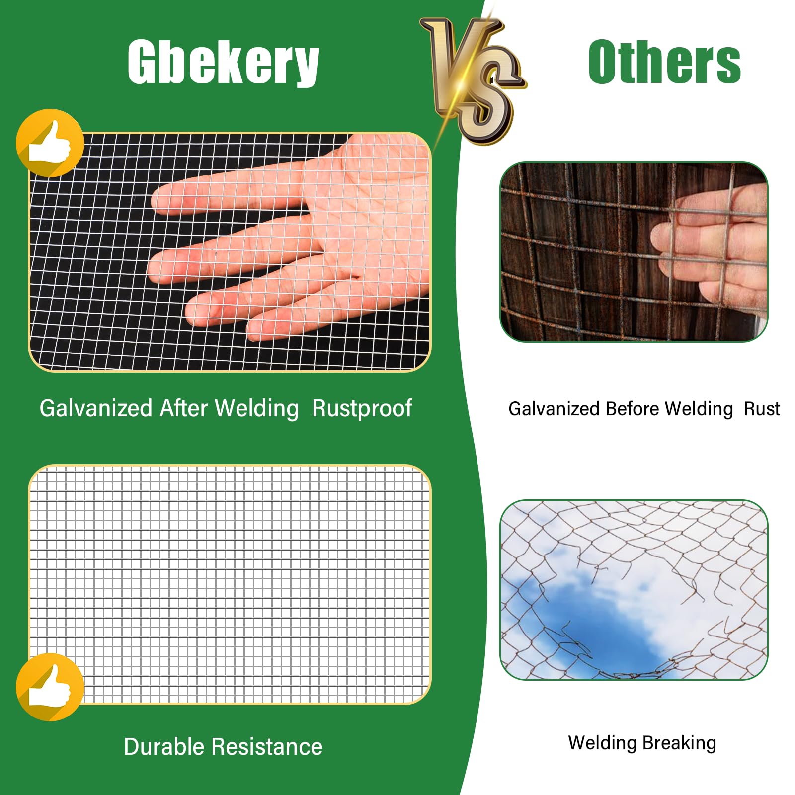 Gbekery chicken coop fence application using hardware cloth for predator protection.