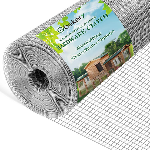 Gbekery hardware cloth roll, 48in wide and 80ft long, ideal for durable outdoor fencing.