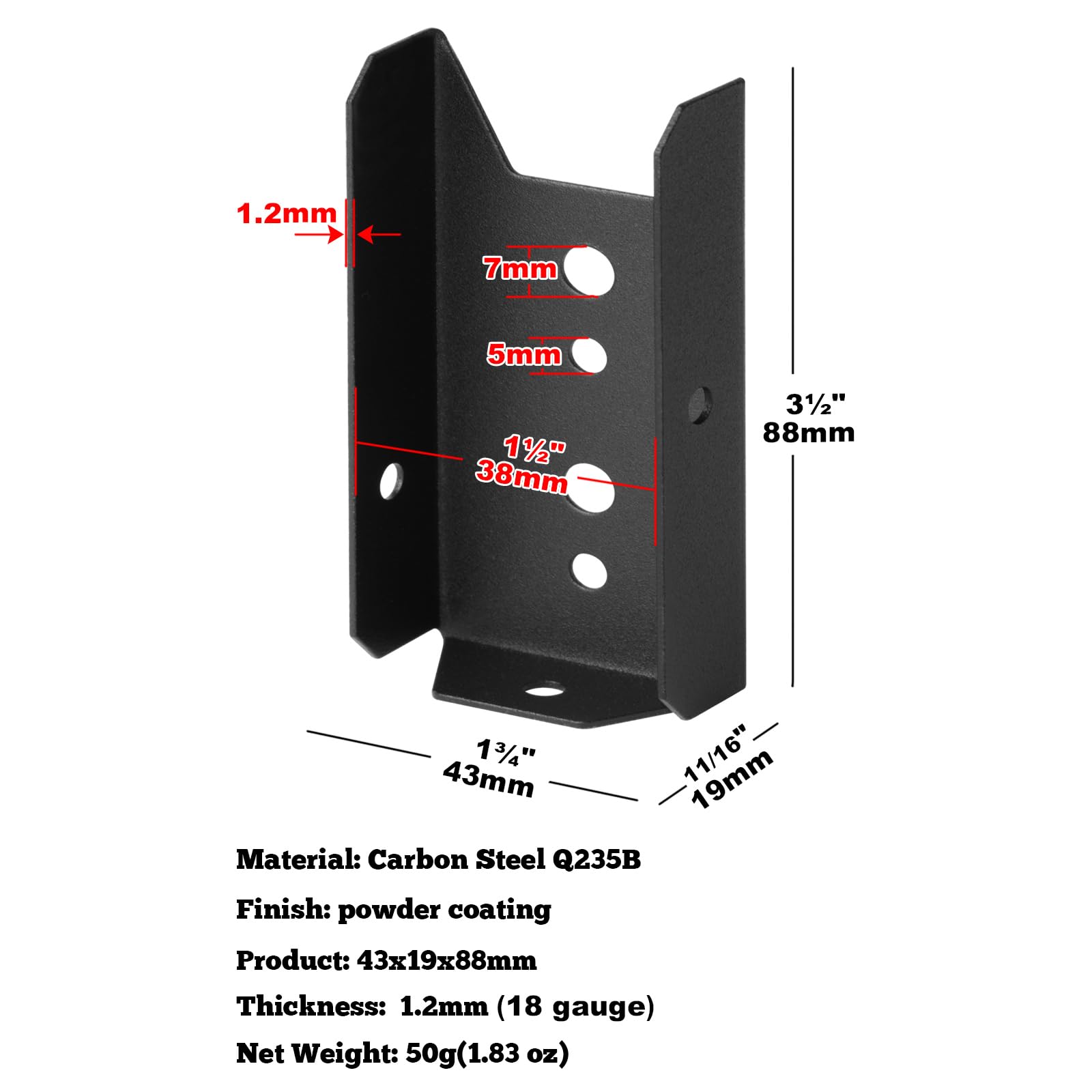 GBGS bracket assembly for deck rail showing easy connection points