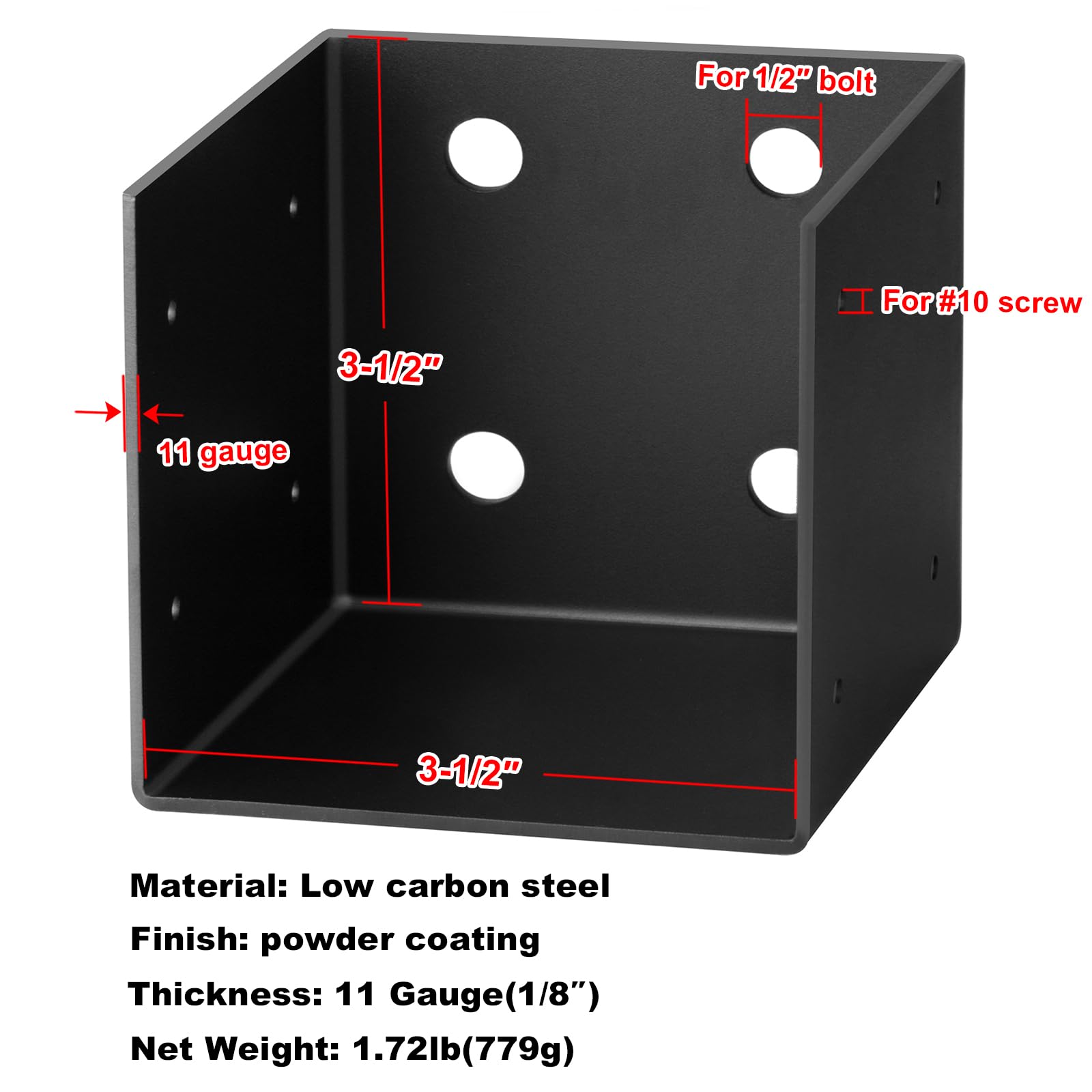 GBGS pergola bracket with prepunched holes for easy mounting and alignment
