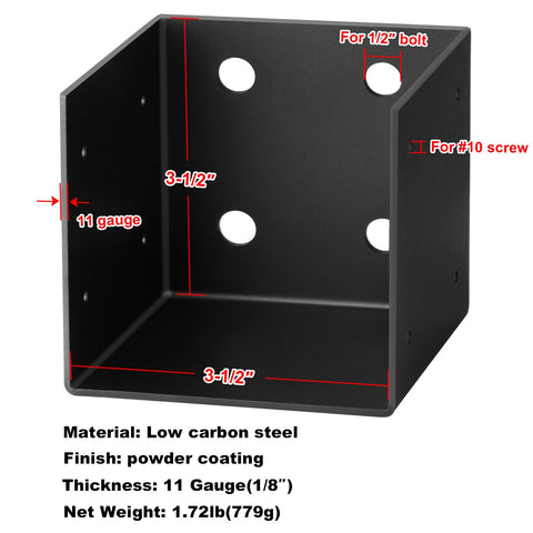 GBGS pergola bracket with prepunched holes for easy mounting and alignment