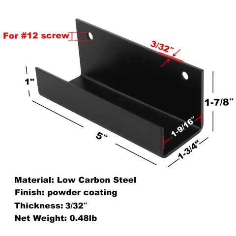 GBGS bracket crafted from low carbon steel with black powder coating.