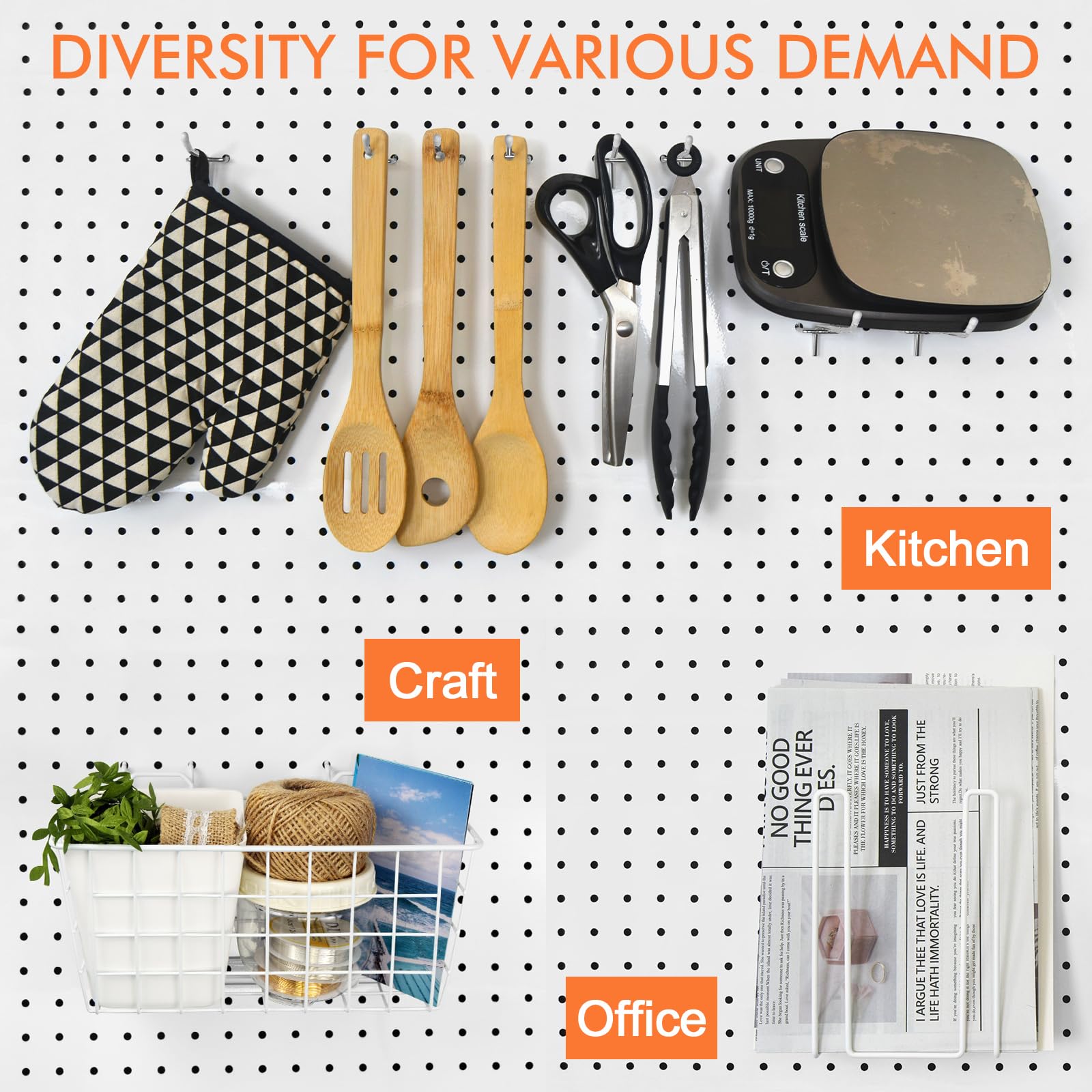 G.CORE pegboard J and L hooks featuring versatile hanging options