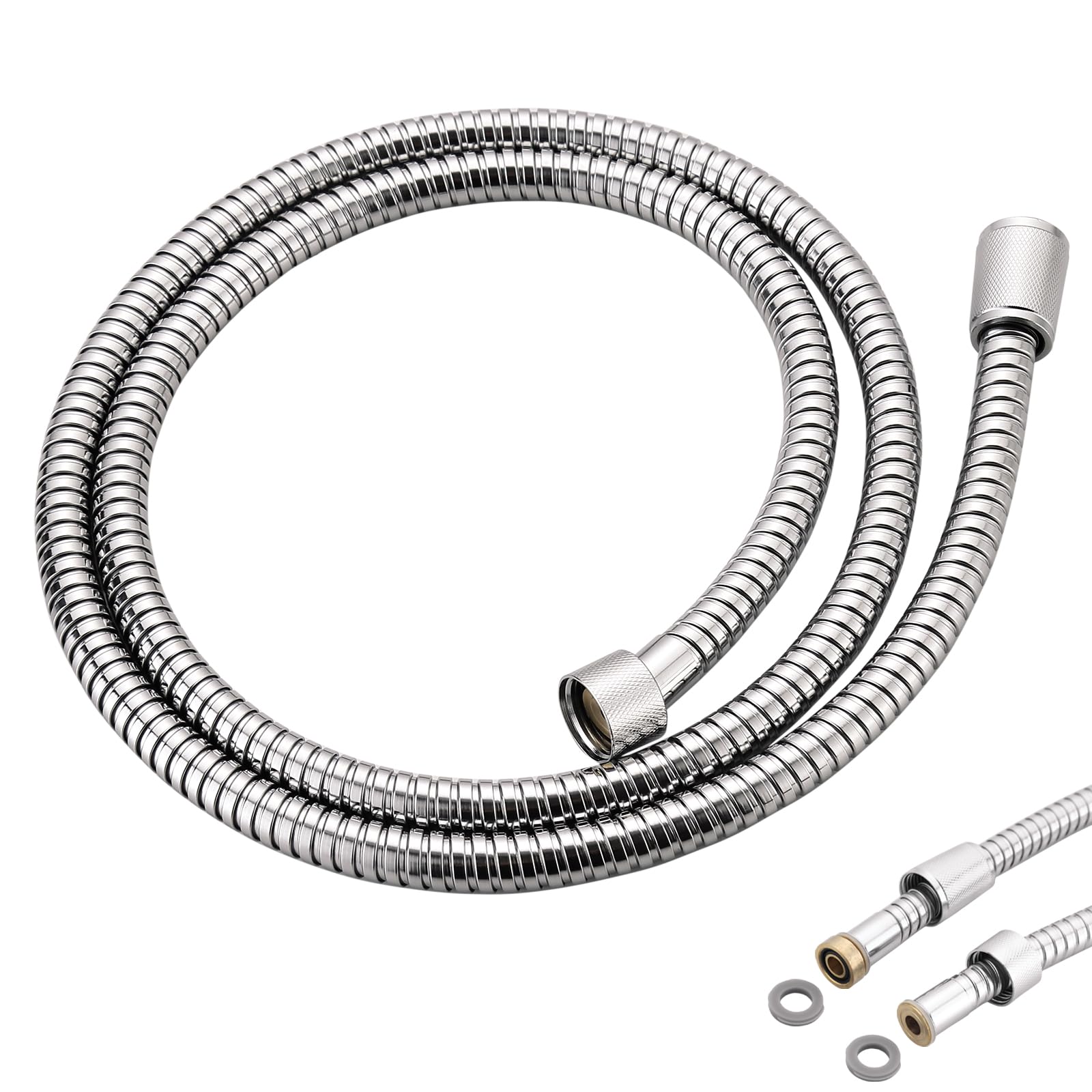 GCBCrit 59-inch shower hose in Starlight Chrome for Grohe replacements