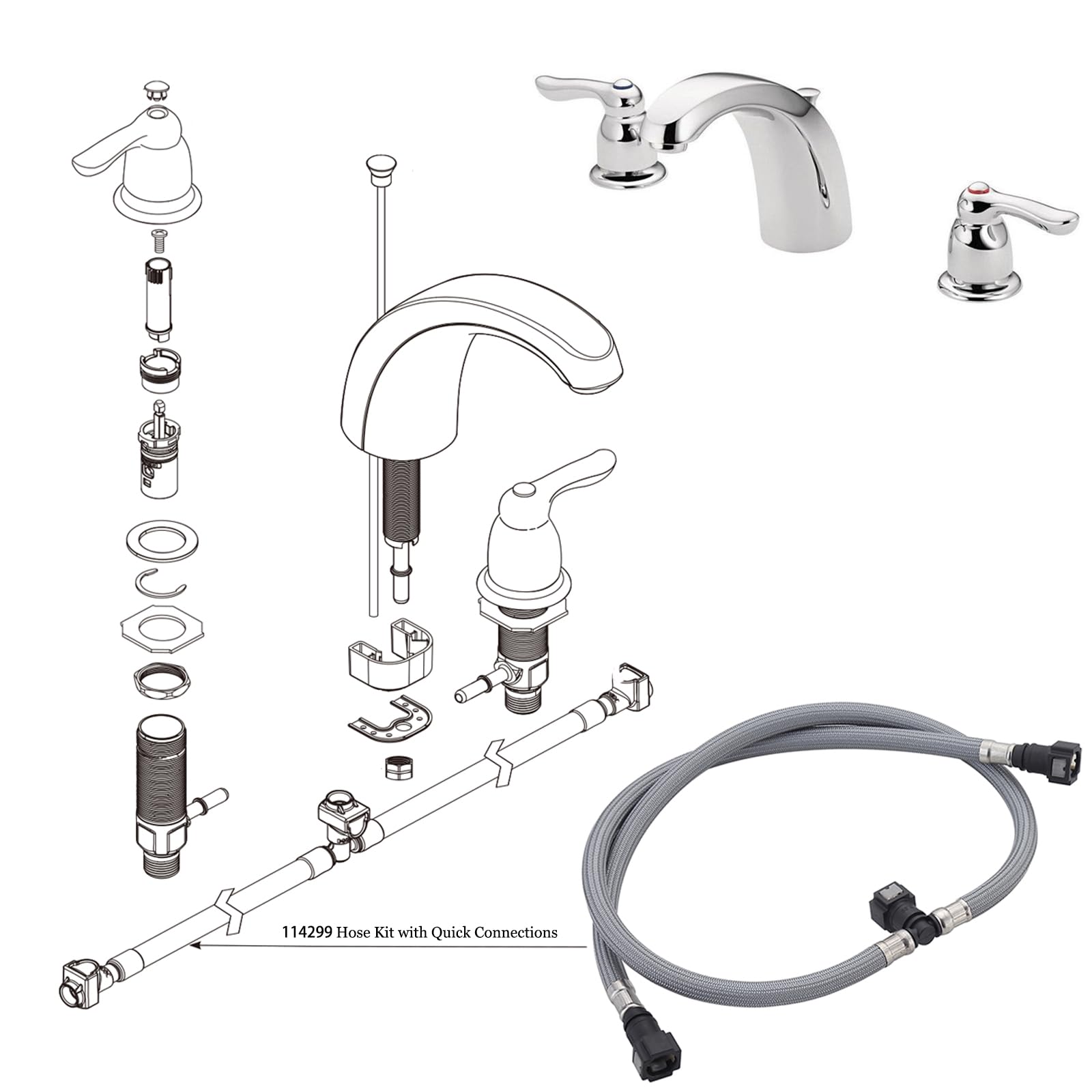 Duralock quick-connect compatible hose for secure, tool-free installation