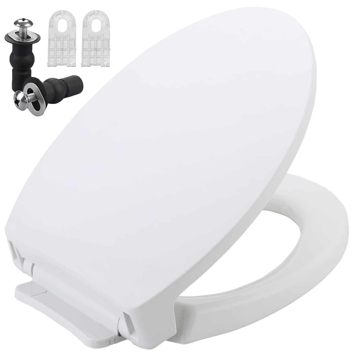 gcbcrit SS114 elongated seat with soft close hinge reduces bathroom noise