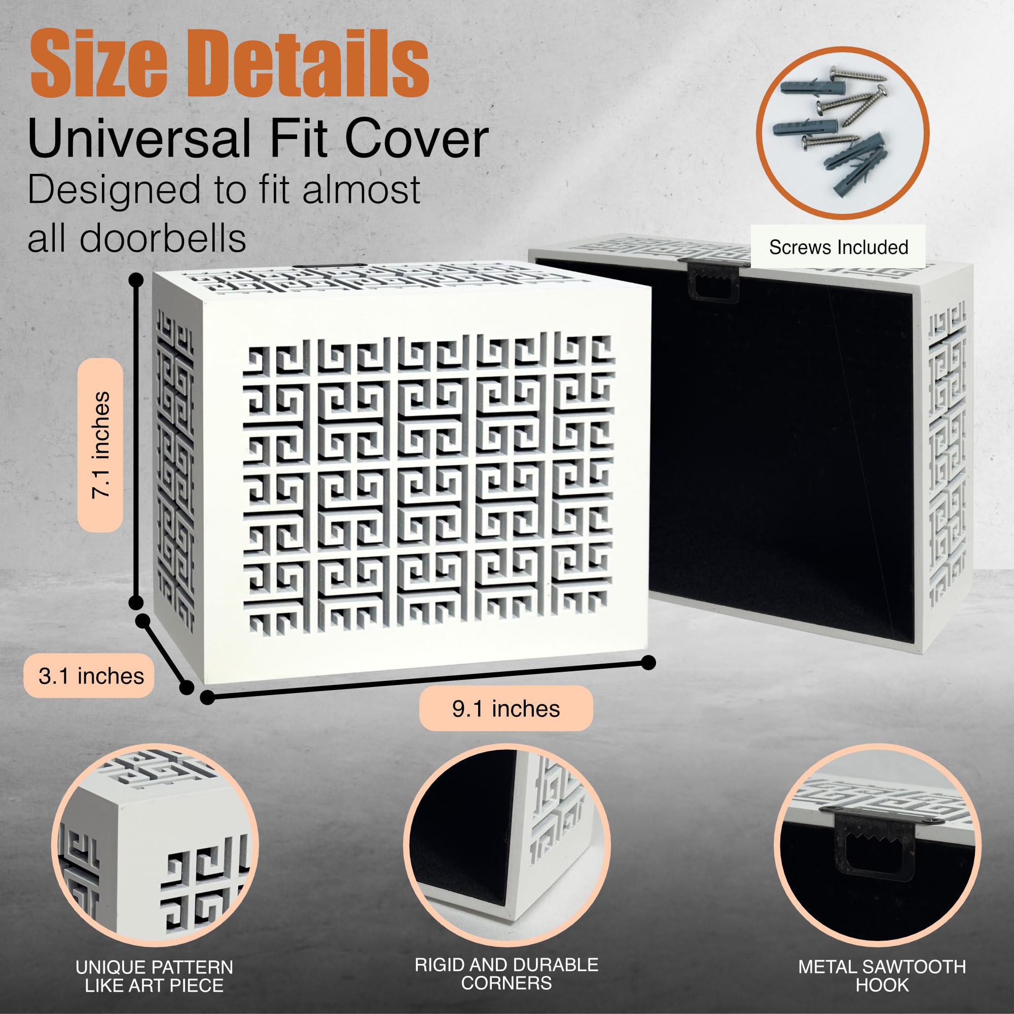 GCDS Home doorbell cover protects chime box and internal components