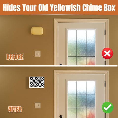 GCDS Home doorbell chime cover white detail wood texture adds warmth