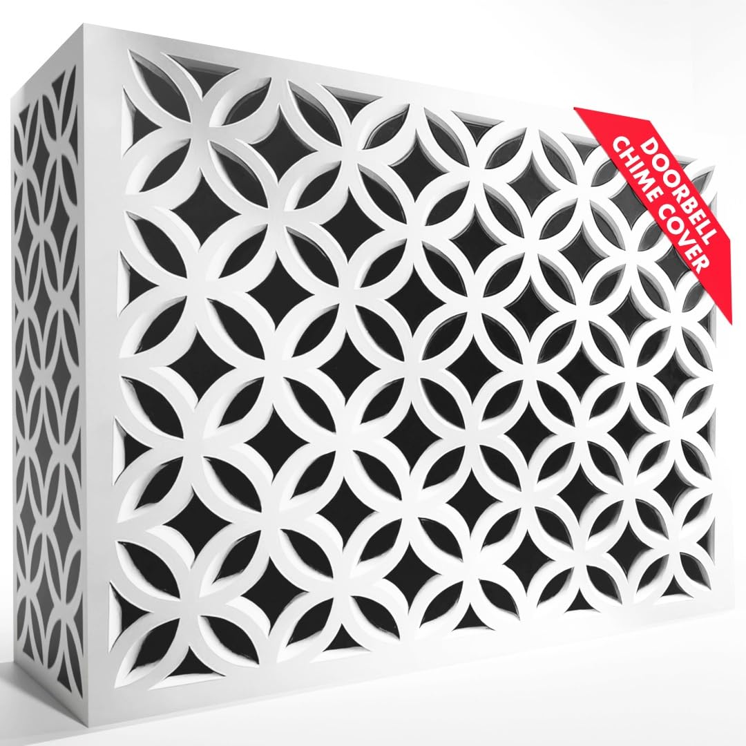 GCDS Home doorbell chime cover white front view for stylish entryway upgrade