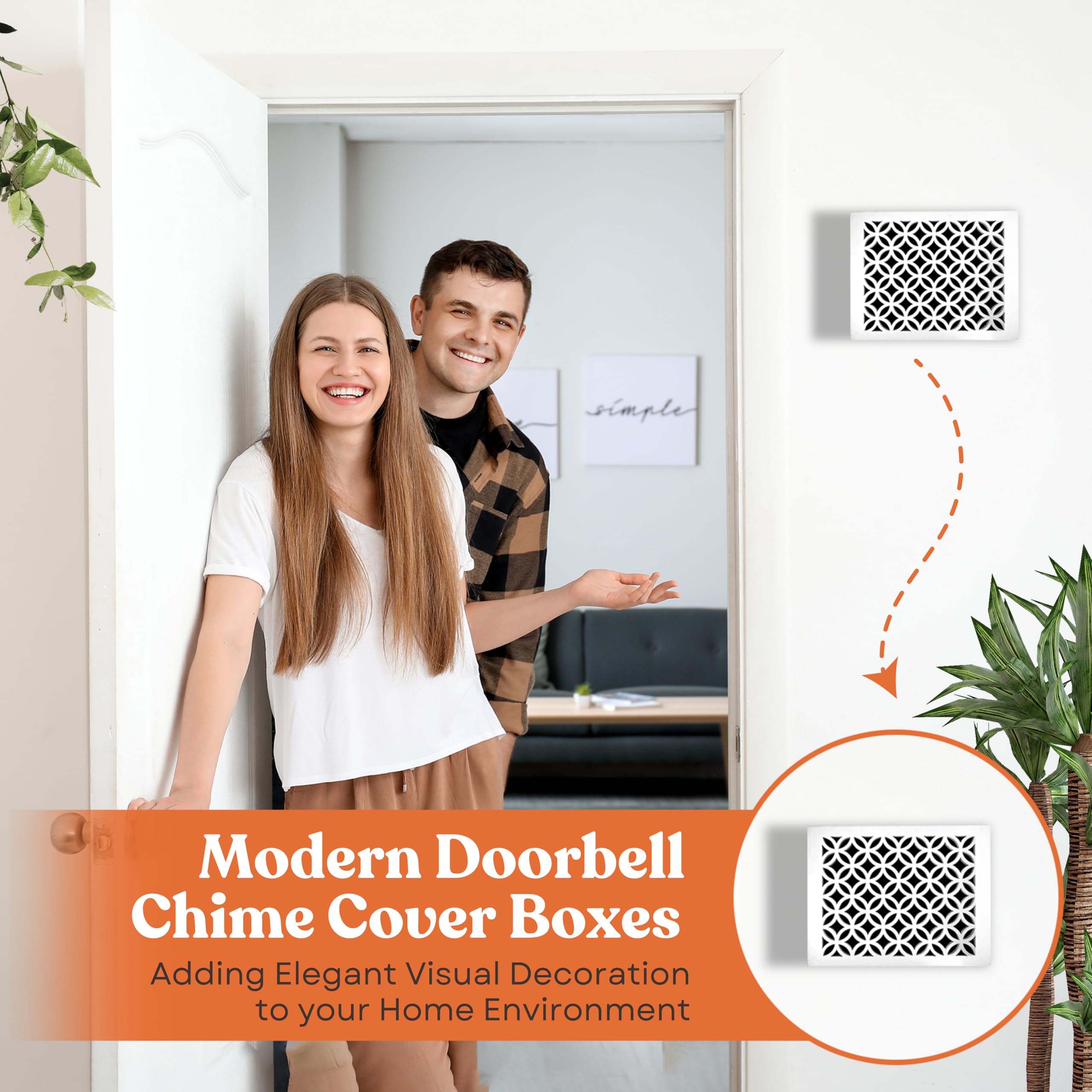 GCDS Home doorbell chime cover white interior accent piece